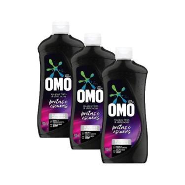 Imagem de Kit 3 Sabão Líquido OMO Roupas Finas e Delicadas Roupas Pretas e Escur
