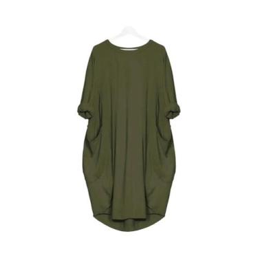 Imagem de Vestido Casual De Verão plus Size Para Mulheres, Manga Longa Solta, Só