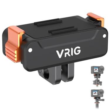 Imagem de VRIG Suporte magnético de liberação rápida para DJI Osmo Action 5Pro/4/3, Osmo 360, adaptador magnético de liberação rápida com rosca de parafuso de 1/10.2 cm e conector dobrável para tripés, bastões