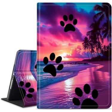 Imagem de WZCJDHMJ Capa para Microsoft Surface Pro 7, capa protetora fina de couro PU inteligente com suporte ajustável com despertar/hibernar automático para Microsoft Surface Pro 6/5/4, crepúsculo e pôr do