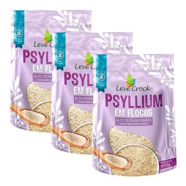 Imagem de Kit 3X: Psyllium Fibra Natural Sem Glúten Leve Crock 100g