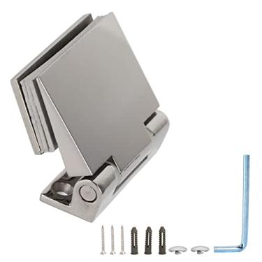Imagem de Aramox Dobradiça Lateral única Inclinada, Dobradiça de Porta de Vidro de Aço Inoxidável 304 Resistente Com Acessórios Completos, Design Bonito e Requintado, para Porta de Vidro