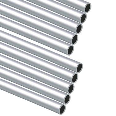Imagem de 10 tubos de alumínio de 30 cm de comprimento, tubo redondo de alumínio de espessura de parede de 1 mm de diâmetro externo 6063 para projetos DIY, decorações de casa, aplicações arquitetônicas