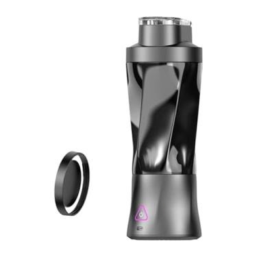 Imagem de ＫＬＫＣＭＳ Liquidificador portátil, mini liquidificador pequeno, copo compacto, espremedor elétrico pessoal, processamento de alimentos para milkshakes e, Preto