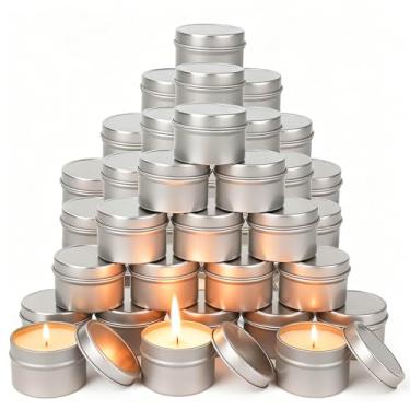 Imagem de Veiuwa Conjunto de 50 velas de soja perfumadas de baunilha de 59 ml, lembrancinhas de casamento para convidados a granel 50, a quantidade de vários conjuntos atende às suas necessidades de presentes