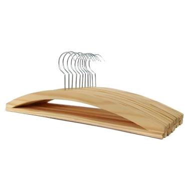 Imagem de Kit 40 Cabides de Madeira com Barra Antideslizante para Roupas Camisas Calças Casacos Ternos