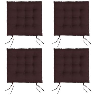Imagem de 4 Almofadas Futons - Assento de cadeira 40x40(Marrom Café)