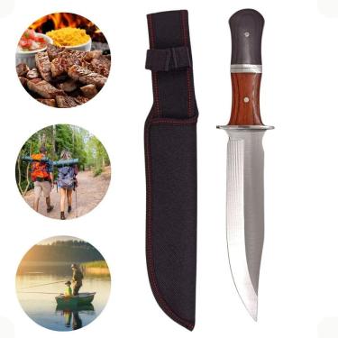 Imagem de Faca Inox Fulltang Bainha Churrasco Pesca Camping Presente