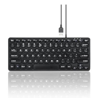 Imagem de Perixx Mini teclado USB com fio PERIBOARD-432 – Teclas tipo tesoura – Teclas grandes de impressão – Inglês dos EUA