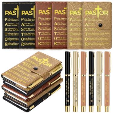 Imagem de Thenshop 24 peças de presentes de agradecimento de pastor de couro cristão diário de agradecimento diário religioso com caneta A6 bloco de notas escritura para igreja clérigo homens presentes de Natal