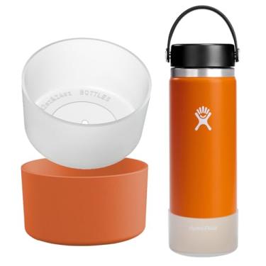 Imagem de OAWEEN 2 peças de bota de silicone para copo de viagem Hydro Flask 1,134 g 947 g capa protetora anti-arranhões para garrafa Hydroflask diâmetro inferior de 7 cm a 8,15 cm capa transparente