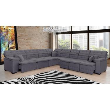 Imagem de Sofá Magno 3.97x4.57m De Canto, Retrátil E Reclinável - Chumbo