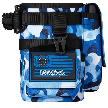 Imagem de Manga para garrafa de batalha – Manga para garrafa de água de 1,8 g – Serve para muitas garrafas de aço 2L, design robusto e versátil com armazenamento para telefone, carteira e chaves – Água profunda