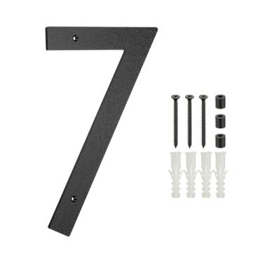 Imagem de PATIKIL Números de casa de 30,5 cm para o exterior, número 7 ABS textura de plástico flutuante número de casa moderna caixa de correio números de porta com kit de unhas para rua residencial ao ar