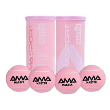 Imagem de AMA SPORT Bolas de padel 2 tubos de 4 bolas de tênis pressurizadas de padel atendem aos padrões de competições e torneios adequados para qualquer superfície ou local (Pink Master)