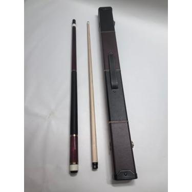 Imagem de Teekerwang Taco de sinuca 147.3 cm 19 567.0 g 2 peças com ponta de 12,5 mm, taco de bilhar canadense Maple Pro, para adultos/iniciantes/jogadores profissionais. (Cabo de couro vermelho-01 com estojo)