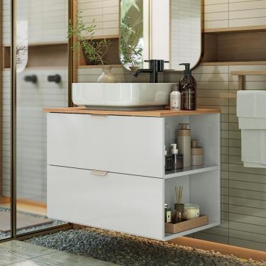 Imagem de Gabinete Suspenso Para Banheiro Moderno Sem Cuba