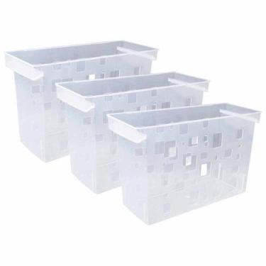 Imagem de Kit 3 Caixa Arquivo Móvel Cristal Dello Resistente Multiuso - Delo