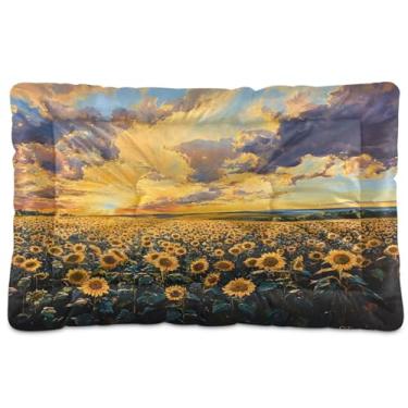 Imagem de Wassud Girassóis Cama de Céu Dramático para Cachorro Cama Grande para Cachorro Outdoor Tapete Lavável Cama para Animais de Estimação Cama de Gato para Dormir Viagem 91 cm x 61 cm