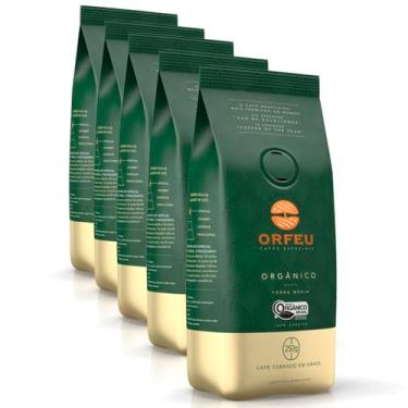 Imagem de Café em Grãos Premium Orfeu Orgânico Kit 5 Pacotes de 250g