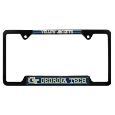 Imagem de Moldura de placa de licença de metal Georgia Tech (moldura preta - mascote)