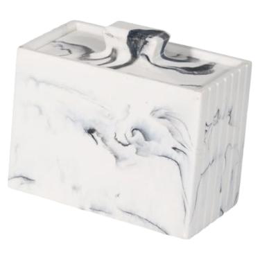 Imagem de ChuYiElegance Organizador/Dispensador de Cotonetes com 2 Compartimentos para Maquiagem e Toucador, Branco