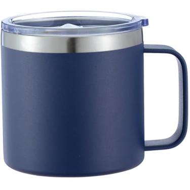 Imagem de Caneca Térmica Inox 304 com Parede Dupla Isolada a Vácuo, Tampa Transparente Antivazamento, Alça Confortável, 325ml, Mantém Bebidas Quentes ou Frias por Hora Casa, Escritório, Viagens e Camping
