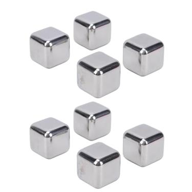 Imagem de Aqur2020 Pedras de Uísque de Aço Inoxidável Reutilizáveis, Cubos de Gelo de Metal de 8 Unidades Definidos Com Pinças e Caixa, Resfriadores de Bebidas Não Diluídos para Coquetéis de Vinho
