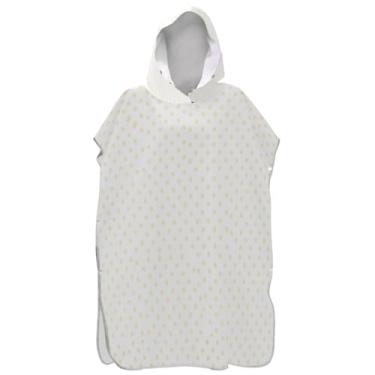 Imagem de Joisal Poncho de surf com estampa de pontos amarelos brancos para adultos, roupão com capuz, toalha de banho, ponchos de praia bonitos e leves para homens