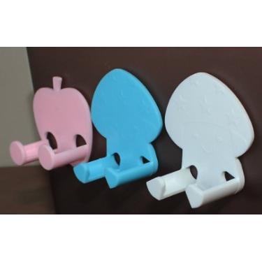 Imagem de GOTOTOP Suporte de Tomada de Parede Multifuncional, Gancho de Armazenamento Autoadesivo, Organizador de Tomada de Energia para Casa e Cozinha, Branco, Fácil de Montar (Azul)