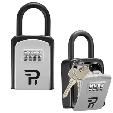Imagem de Cofre de chave com código para fora - Cofre de corretor de imóveis para chaves externas - Caixa de fechadura combinada para esconder uma chave do lado de fora - Armários de chave