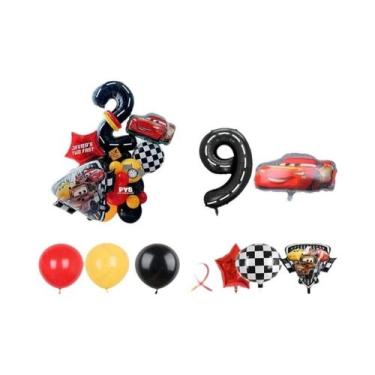 Imagem de Conjunto De Balões Temáticos Do Carro Lightning McQueen 29 Peças Balõe