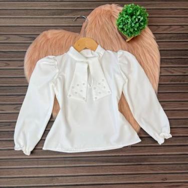 Imagem de Blusa Manga Longa Infantil Camisa Mini Diva Blogueirinha, Branco, 107,