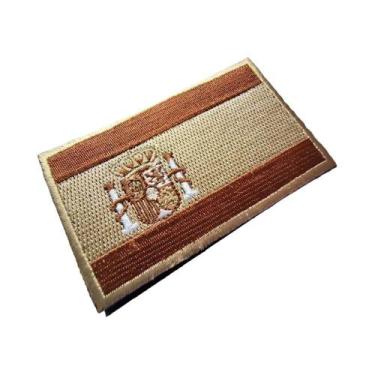 Imagem de Emblema Tático Militar Bordado Da Bandeira Da Espanha Com Fecho De Gan