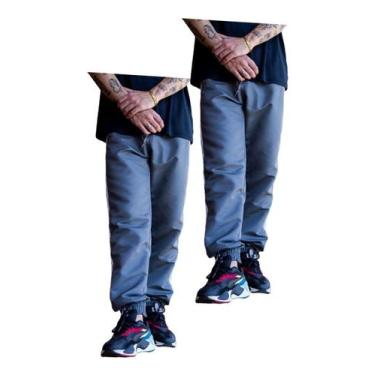 Imagem de 2 Calças Tactel Jogger Elastico Barra Inverno Esportiva 017 - J94, 2 c