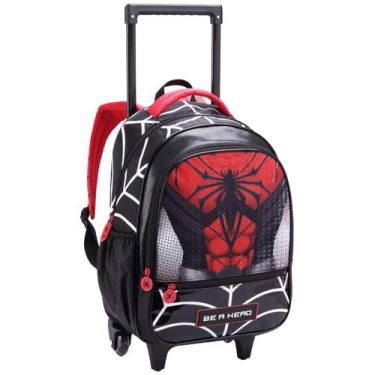 Imagem de Mochila de Rodinhas Escolar Infantil para Meninos Estampa Herói Compar