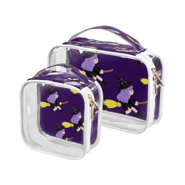 Imagem de xigua Bolsa de maquiagem de Halloween para mulheres, bolsa de cosméticos transparente de viagem, bolsa de higiene portátil à prova d'água para viagens, férias, organização de banheiro