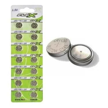 Imagem de Bateria Alcalina Botão 1,5v LR54 AG10 LR1130 Com 14 Unidades Flex