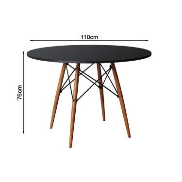 Imagem de Mesa De Jantar Eames Wood Tampo Madeira Preto 110 Cm