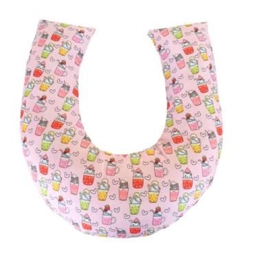 Imagem de Almofada Amamentação Para Bebê Menina Cup Cat - Avm Enxovais