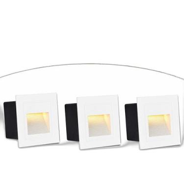 Imagem de 3 Balizador Externo Embutir Led 3000K Quadrado 3W Ip65 Zan08 - Acende 