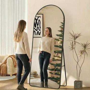Imagem de Espelho Corpo Inteiro 170x70 Grande Base Reta com Suporte de chão Mold
