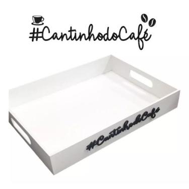 Imagem de Bandeja Cantinho Do Café Decoração Cozinha Escritório Branca - RK, Bra