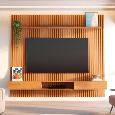 Imagem de Painel Ripado para TV até 85 Polegadas 100% MDF 230,5cmx250cm Nicho Al