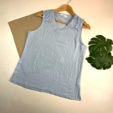 Imagem de Blusa Regata Linho Ref. 6270 - Michele Collection, GG, Azul