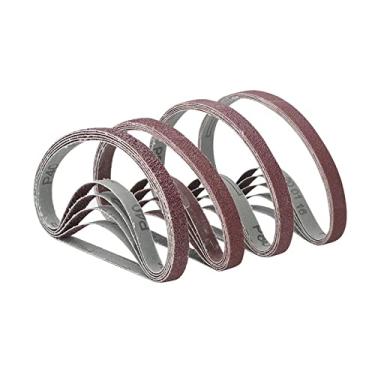 Imagem de 10 pces 13x457mm cintos de lixamento 40/60/80/120 lixa banda abrasiva para madeira polimento de metal macio, 10 pces grão 80