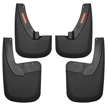Imagem de Husky Liners Protetores de lama | Dianteiros e traseiros - Preto, 4 peças | 58186 | Serve para Ram 1500/Ram 1500 Classic, 2009-2018 Ram 2500/3500 com rodas traseiras únicas e com para-lama OEM