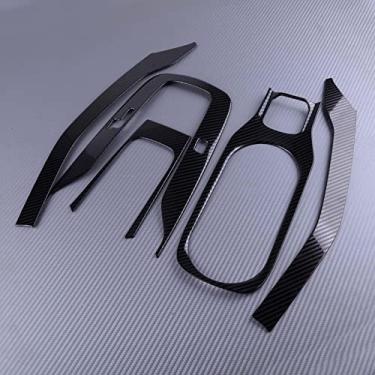Imagem de MIVLA 5 peças de aço inoxidável painel de engrenagem interna suporte de copo de água tampa moldura moldura guarnição, para Toyota Corolla Hatchback 2019 2020