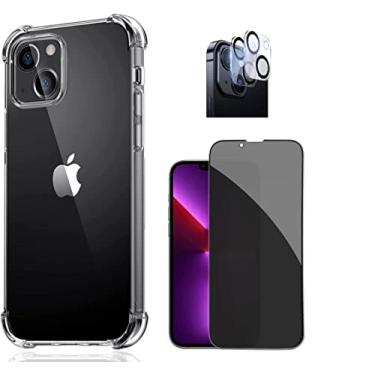 Imagem de Capinha Compatível Com iPhone 13, 13 Pro, 13 pro Max + Película Privacidade 3d 9d + Película de Câmera - iPhone 13 (6.1) (iPhone 13 (6.1))