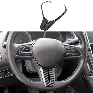 Imagem de Acabamento de capa de volante de fibra de carbono acessórios para Infiniti Q50 2014-2022 QX50 QX55 Q60 2017-2022